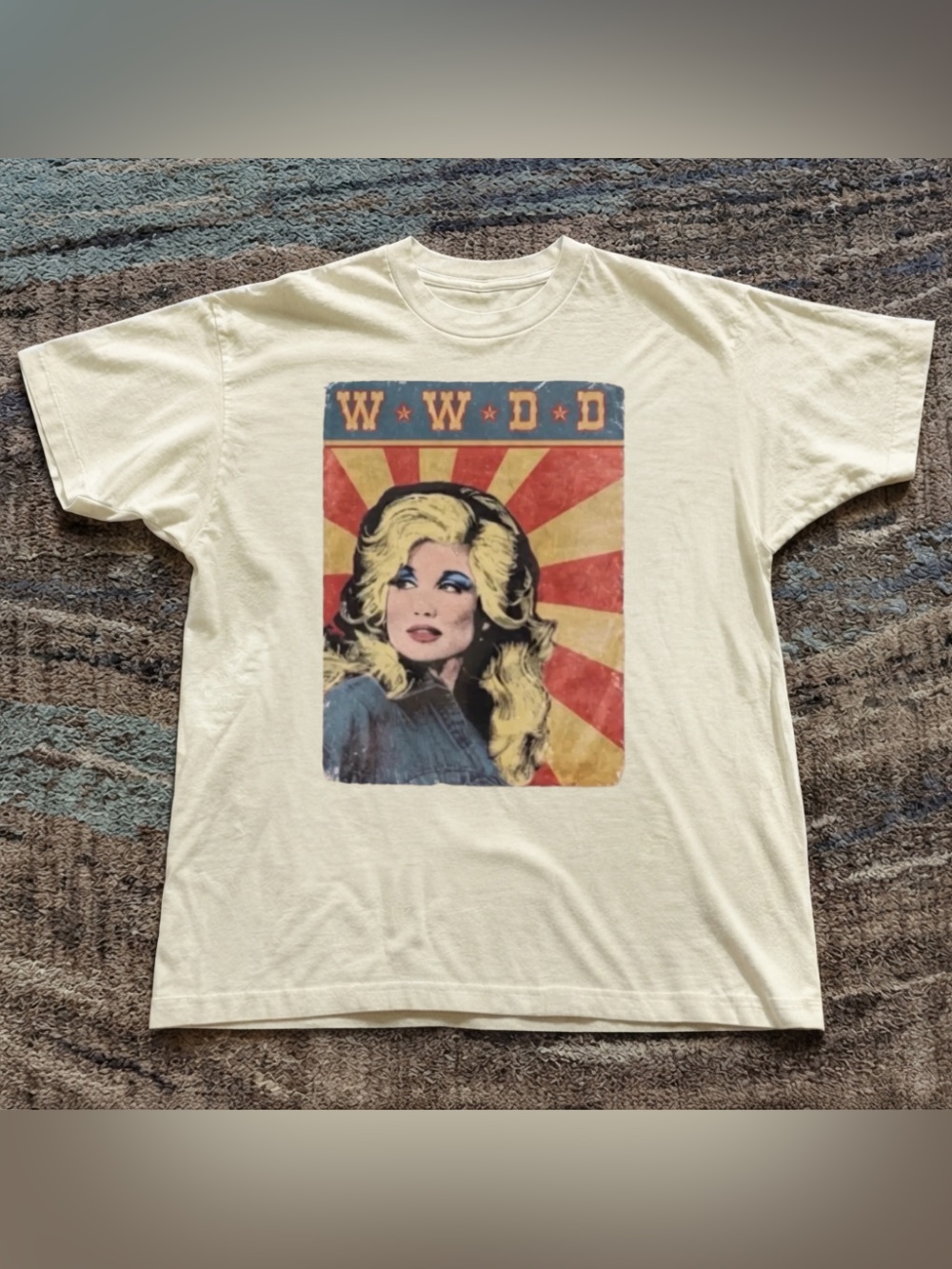 Gildan Dolly Graphic Tee - Cream with Retro Portrait